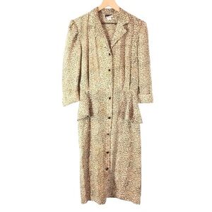 Vintage Leopard Peplum Dress